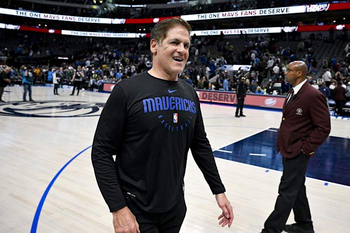 Dallas Mavericks owner Mark Cuban walks off the court
